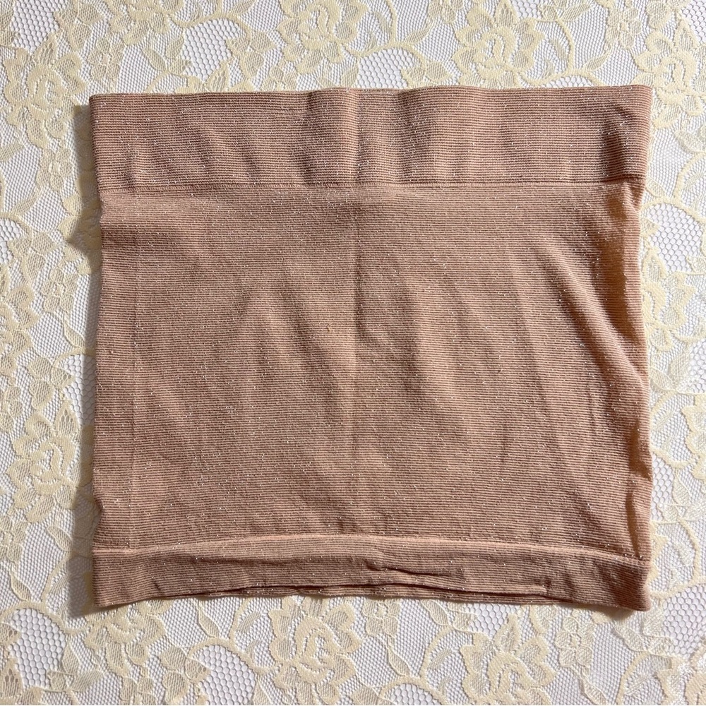 Vintage 90s Victorias Secret Sparkling Nude Cropped Tube Top Bandeau
